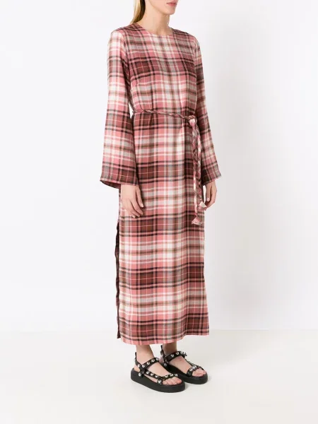Sukienka koszulowa Olympiah w kratkę garniturowa czerwona