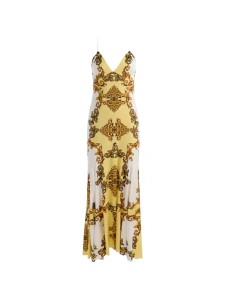 Rochie maxi Alice + Olivia cu imagine galben