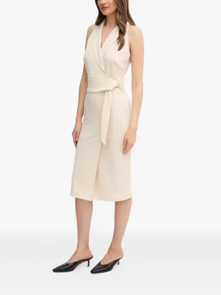 Rochie midi Sandro Ferrone cu decolteu în V până la genunchi de costum