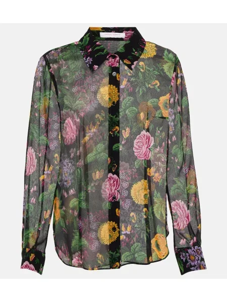 Bluză Carolina Herrera cu model floral negru