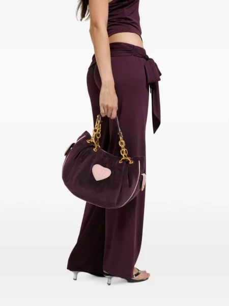 Geantă shopper Juicy Couture din velur violet