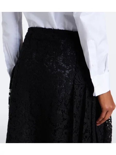 Fustă midi Fendi de mătase negru