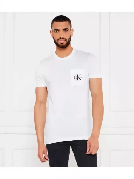 Calvin Klein Jeans Tricou gri / negru alb