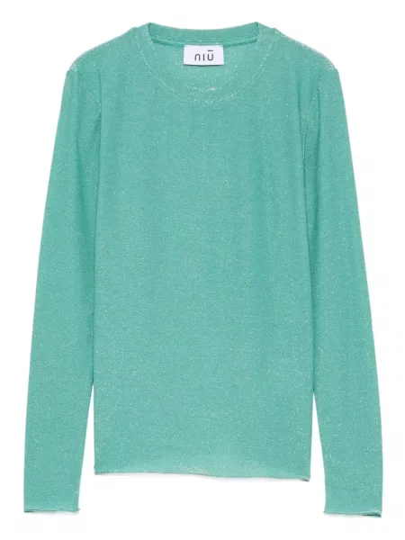 Top Niu' z okrągłym dekoltem zielony