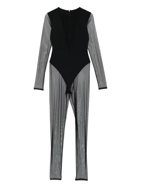 Body Maison Close s výstřihem do v se síťovinou černý