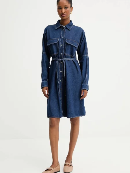 Мини джинсовое платье Weekend Max Mara клеш синее