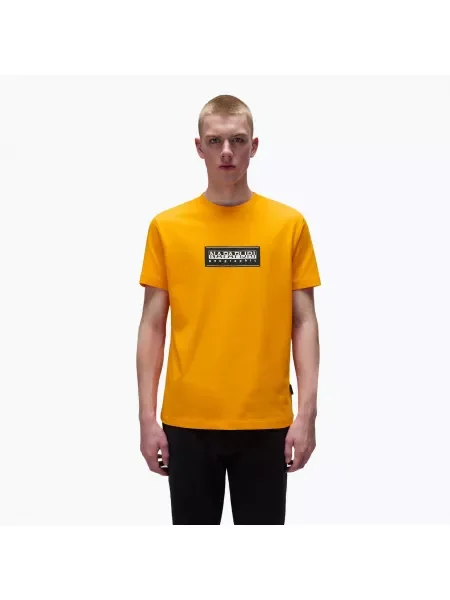 Мъжка тениска Napapijri S-Box Logo orange marigold оранжево