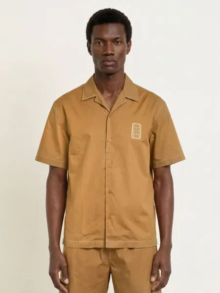 Lacoste Letní Košile S Volným Střihem koňaková