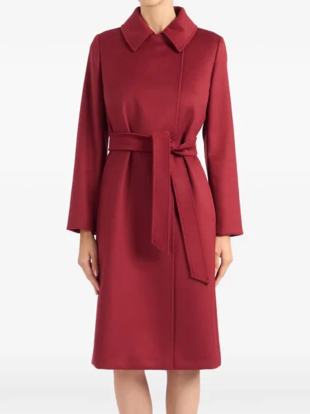 Вълнено двуредно палто Max Mara червено