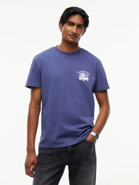 Tommy Jeans Tričko indigo biela