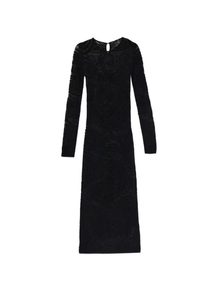 Lung rochie Etro cu mâneci lungi negru