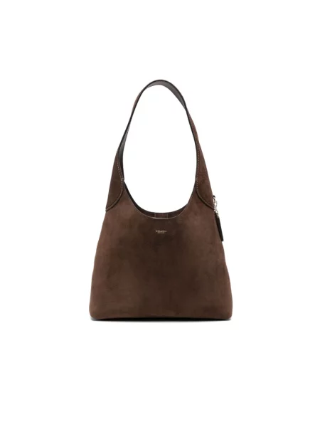 Coach torebka zamszowa Brooklyn Shoulder Bag 28 brązowa