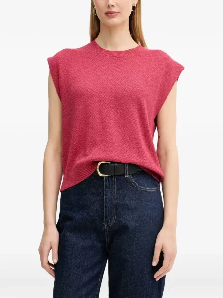 Pulover Benetton fără mâneci tricotate roz