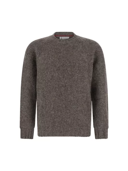 Sweter Brunello Cucinelli brązowy
