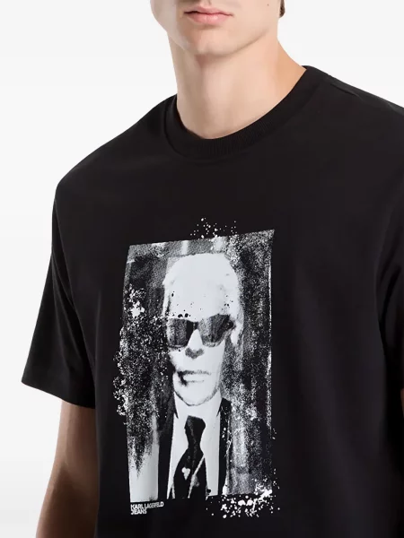 Majica Karl Lagerfeld Jeans s printom crna