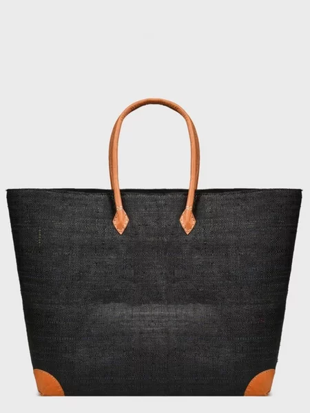 Le Comptoir de la plage Пляжна сумка Tamatave_SGM_NOI Солома чорний