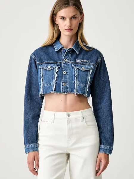 Karl Lagerfeld Jeans geacă de blugi pentru femei din albastru