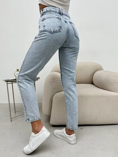 Джинси мом ISSA Plus блакитний