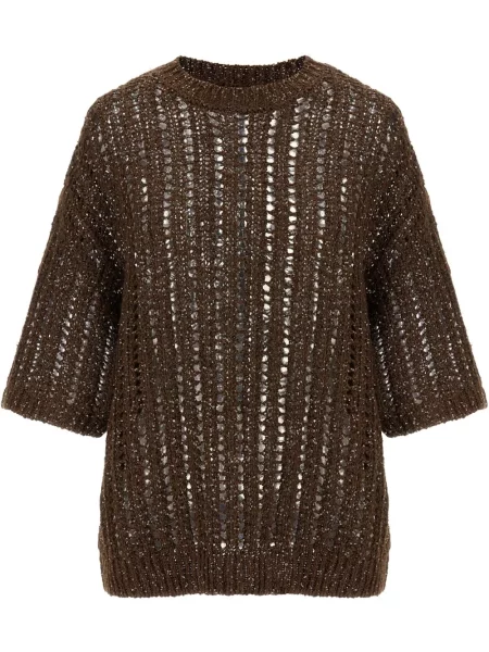 Top Brunello Cucinelli din jerseu maro