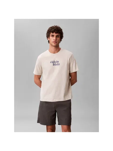 Calvin Klein Jeans Tričko čadičová / svetlosivá béžová