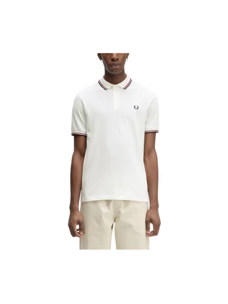 Koszulka polo Fred Perry pikowana biała