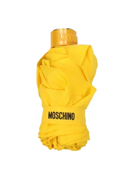 Parasol Moschino z logo żółty