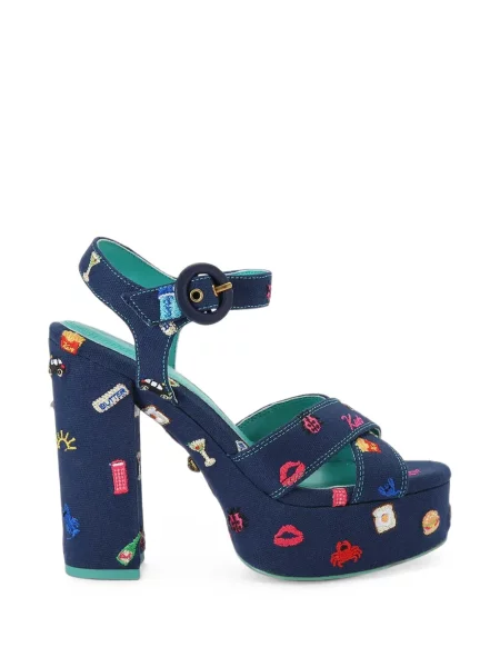 Sandale Kurt Geiger London cu broderie cu platformă albastru