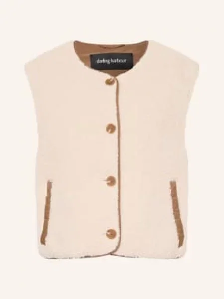 Darling Harbour Teddyfellová Vesta beige béžová