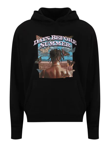 Mister Tee Mikina Days before Summer světlemodrá / hnědá / černá bílá