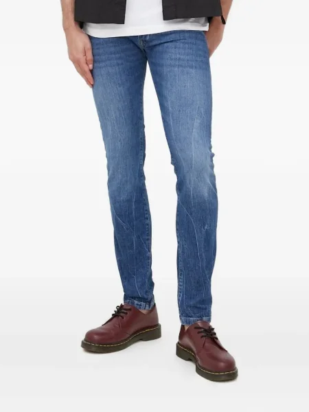 Kožené džíny Drykorn modré