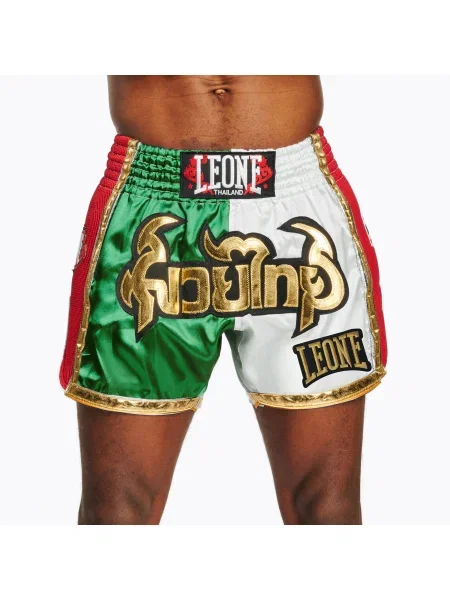 Мъжки тренировъчни шорти LEONE Siam Thai зелен/бял бяло