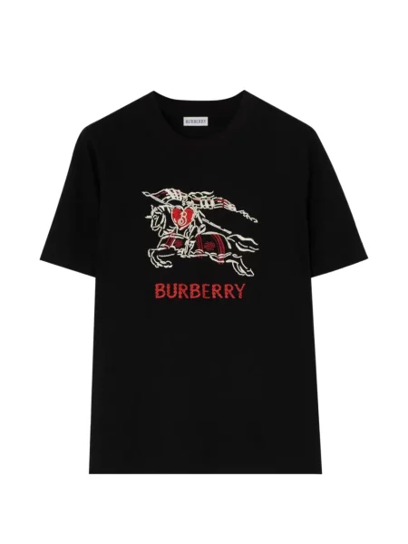 Tricou Burberry cu motiv cu inimi negru