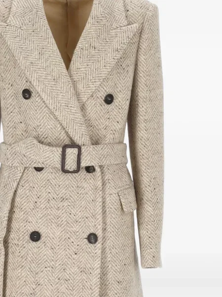 Cu centură palton Tagliatore cu model herringbone