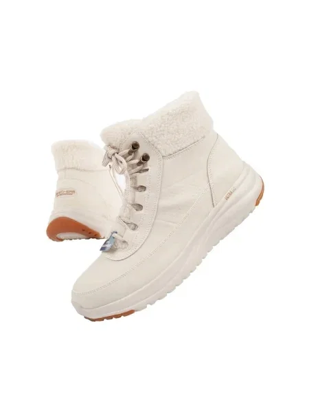 Šnurovacie členkové topánky Skechers béžová