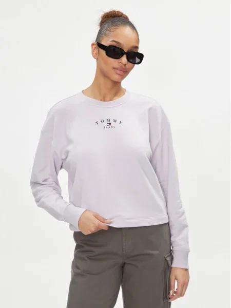 Tommy Jeans Bluză Essential Logo violet
