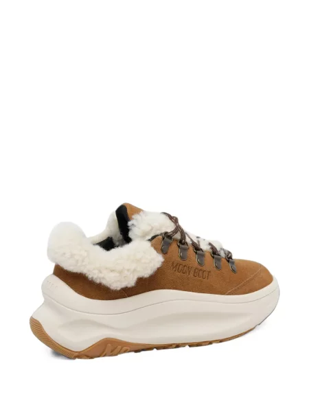 Sneakerși Moon Boot din piele de oaie maro