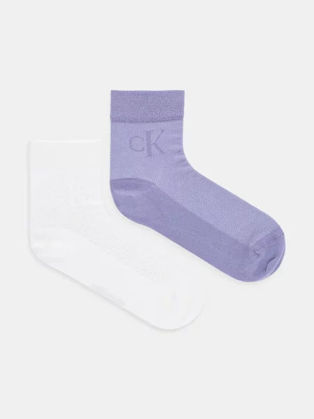 Чорапи Calvin Klein Jeans 2 чифта лилаво виолетово