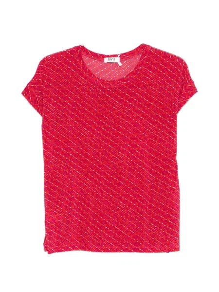 Tricou Siyu cu imagine cu imprimeu geometric roșu