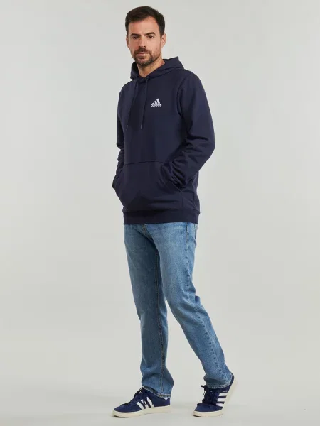 Majica s kapuljačom Adidas od flisa plava