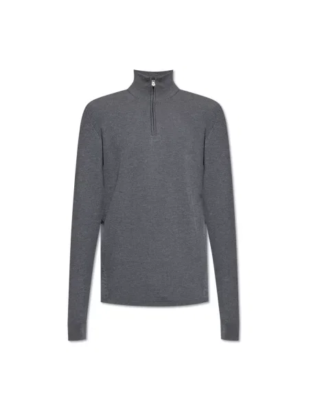Sweter Sease wełniany ze stójką szary
