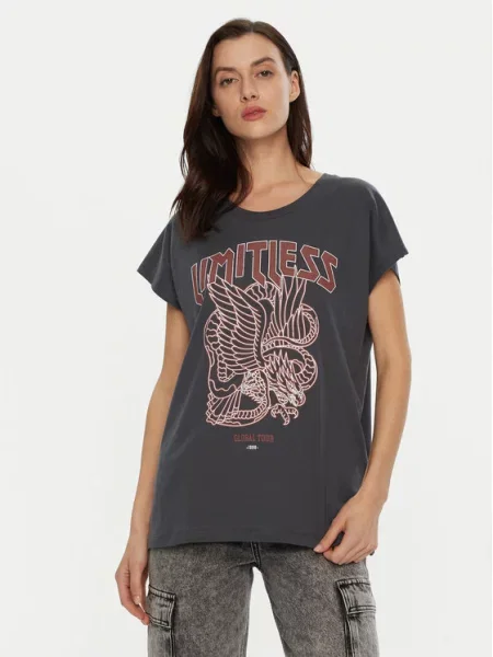 JJXX T-shirt Wilma Boxy Fit siva