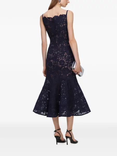 Rochie midi Self-portrait din dantelă albastru