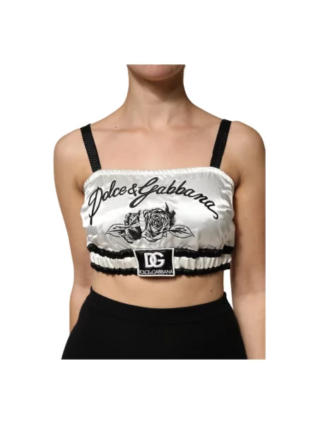 Krótki top Dolce And Gabbana z logo biały