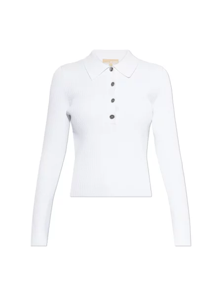 Długi polo Michael Kors z długim rękawem białe