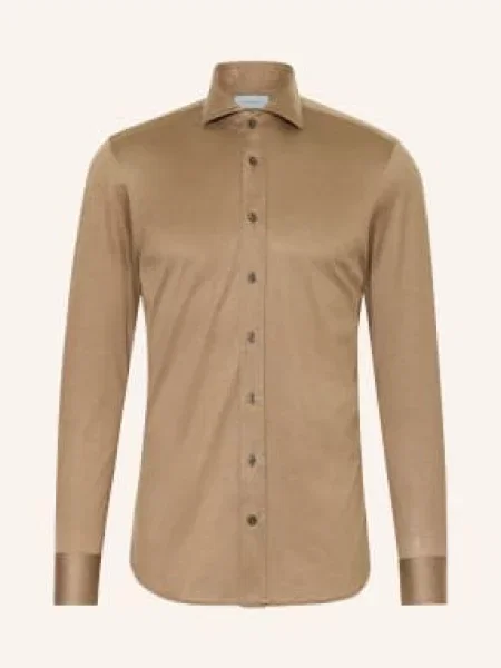 Baldessarini Jerseyová Košile Hugh Slim Fit světle hnědá