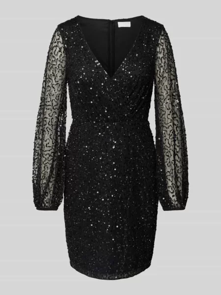 Sukienka koktajlowa z cekinowym obszyciem Jake*s Cocktail czarna