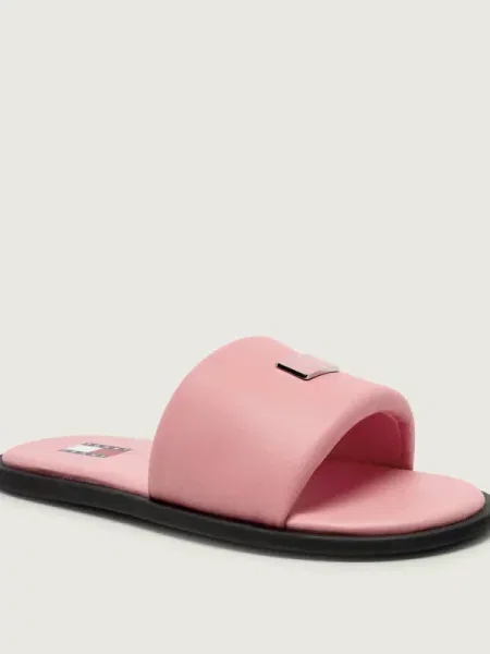 Tommy Jeans De piele șlapi roz