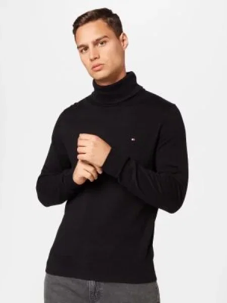 TOMMY HILFIGER Pulover bleumarin / roșu intens alb negru