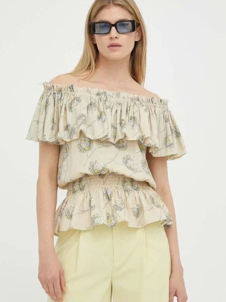 Bluza Bruuns Bazaar Oleander Edias za žene s uzorkom bež