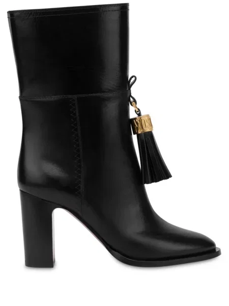 Cizme scurte Moschino din piele negru